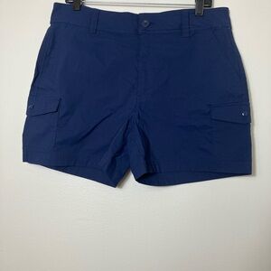 Eddie Bauer Women’s Nylon Hiking Shorts Sz 14 Navy Blue Outdoor Comfort 5”inseam
